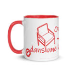 "On est si bien, tout nu dans une large chaise." Mug coloré – Image 2