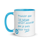 "Prouver que j’ai raison serait accorder que je puis avoir tort." Mug coloré – Image 2