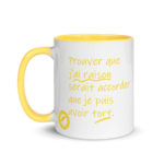 "Prouver que j’ai raison serait accorder que je puis avoir tort." Mug coloré – Image 6