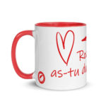 "Rodrigue, as-tu du cœur ?" Mug coloré – Image 3
