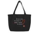 "Je me sens un cœur à aimer toute la terre" Shopping bag éco-friendly – Image 2