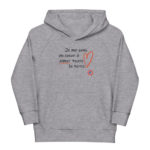 "Je me sens un cœur à aimer toute la terre" Sweat à capuche éco-friendly enfant – Image 3