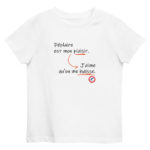 "Déplaire est mon plaisir. J’aime qu’on me haïsse." Tee-shirt éco-friendly enfant – Image 2